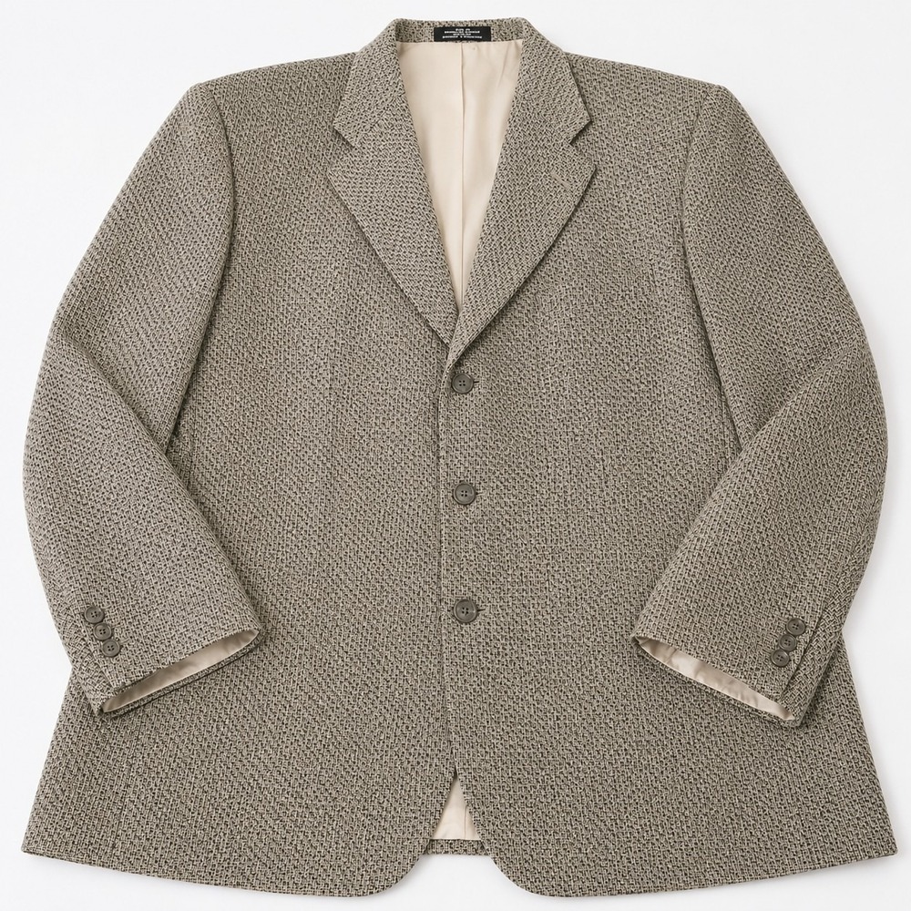 Irvine Park Sport Coat Mens 44R Gray Plaid Lambswool Tweed Blazer Jacket 1721001